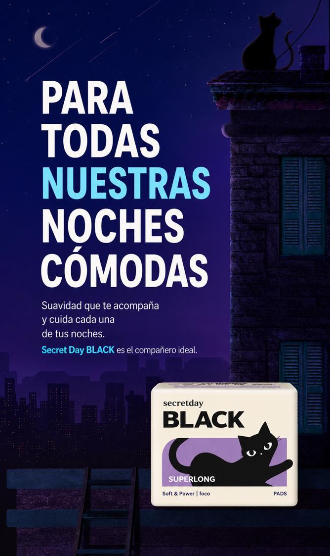 Campaña original de protección nocturna Secret Day Black